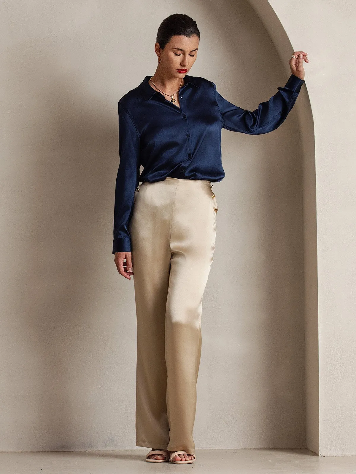 19Momme Versatile Classic Silk Suit Pants