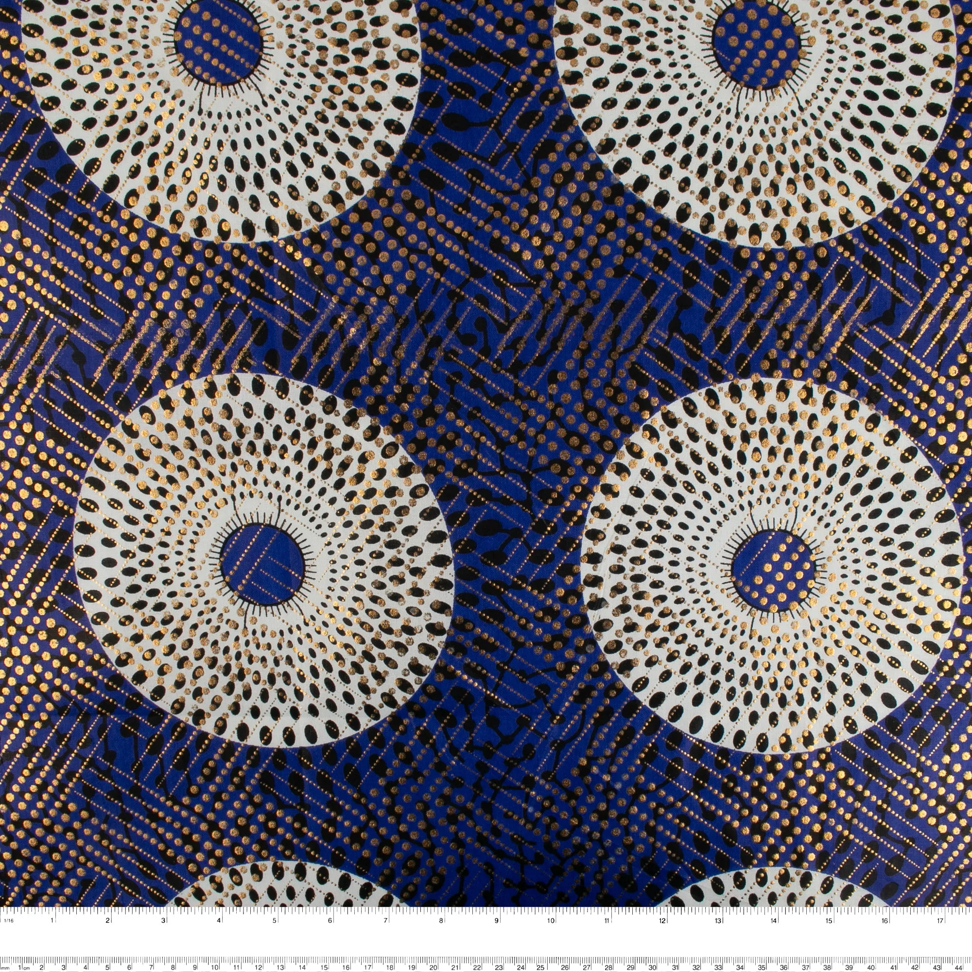 African Metallic Print - Cercles - Blue