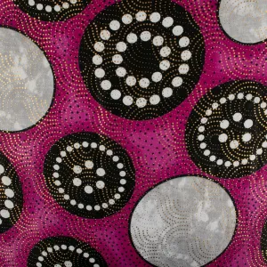 African Metallic Print - Cercles - Pink