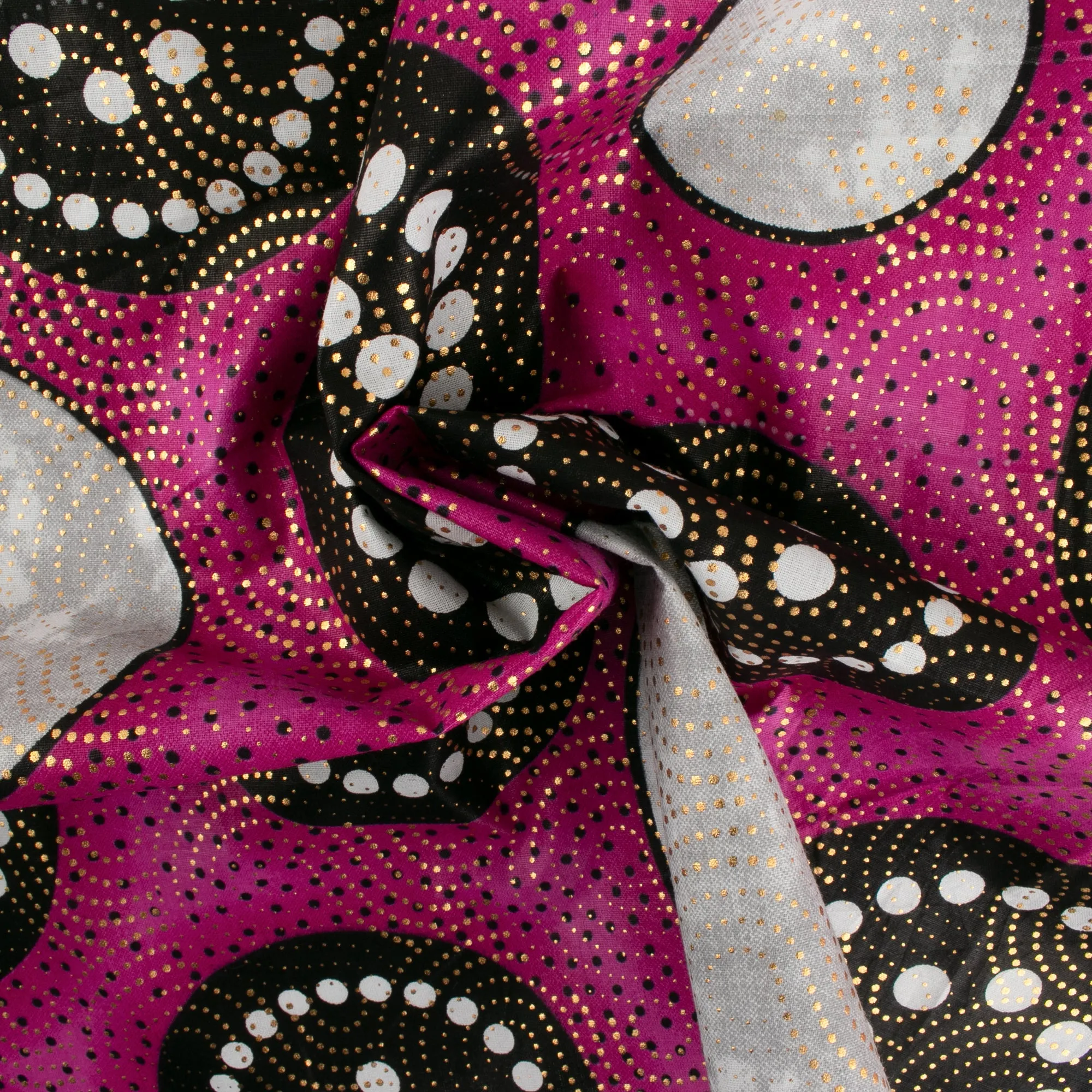 African Metallic Print - Cercles - Pink