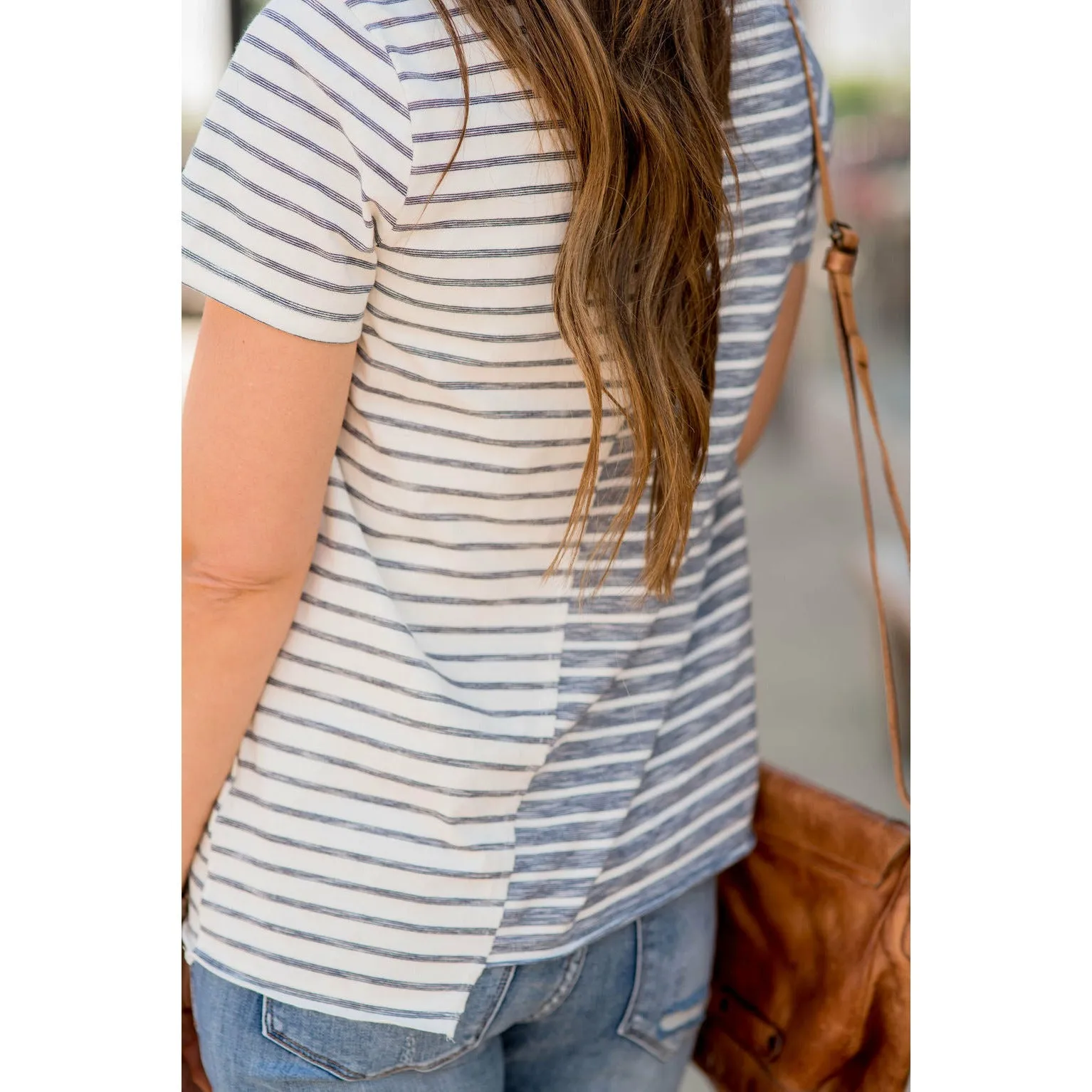 Asymmetrical Striped Tee