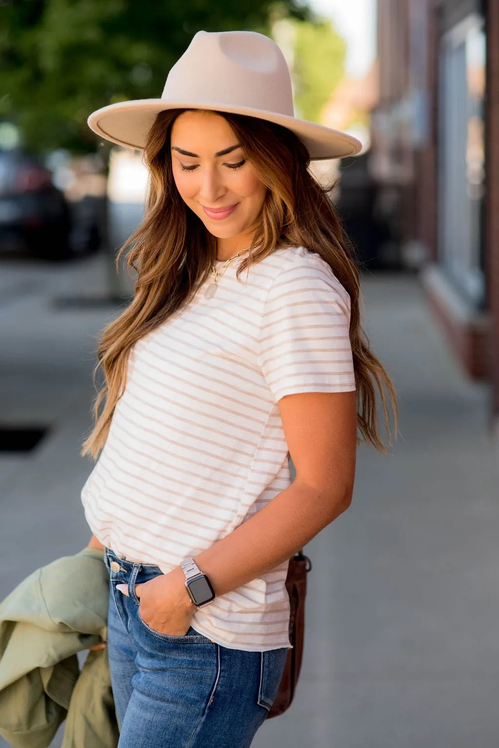 Asymmetrical Striped Tee