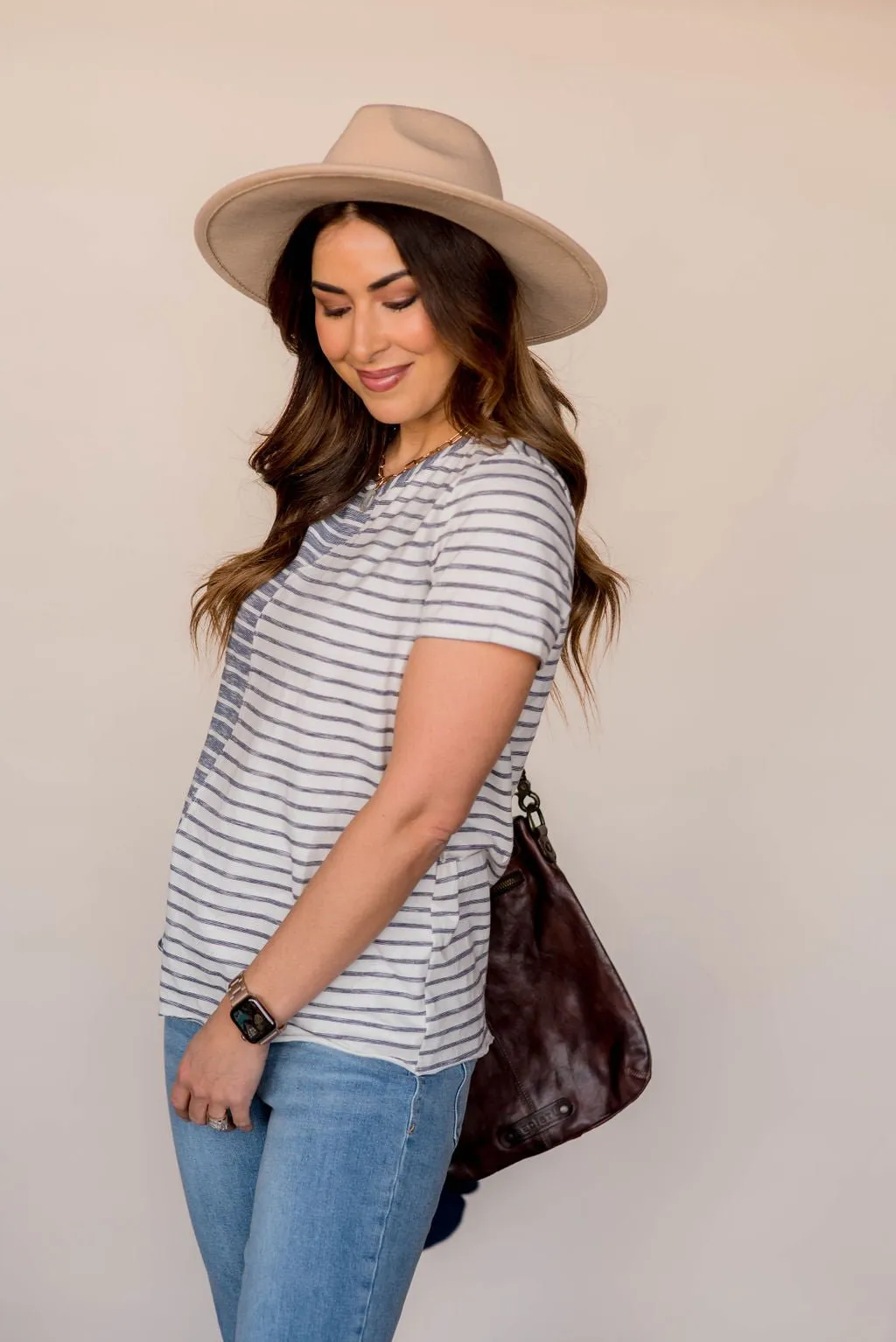 Asymmetrical Striped Tee