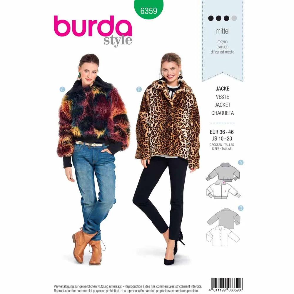 BURDA 6359 - Fur Jacket - Blouson