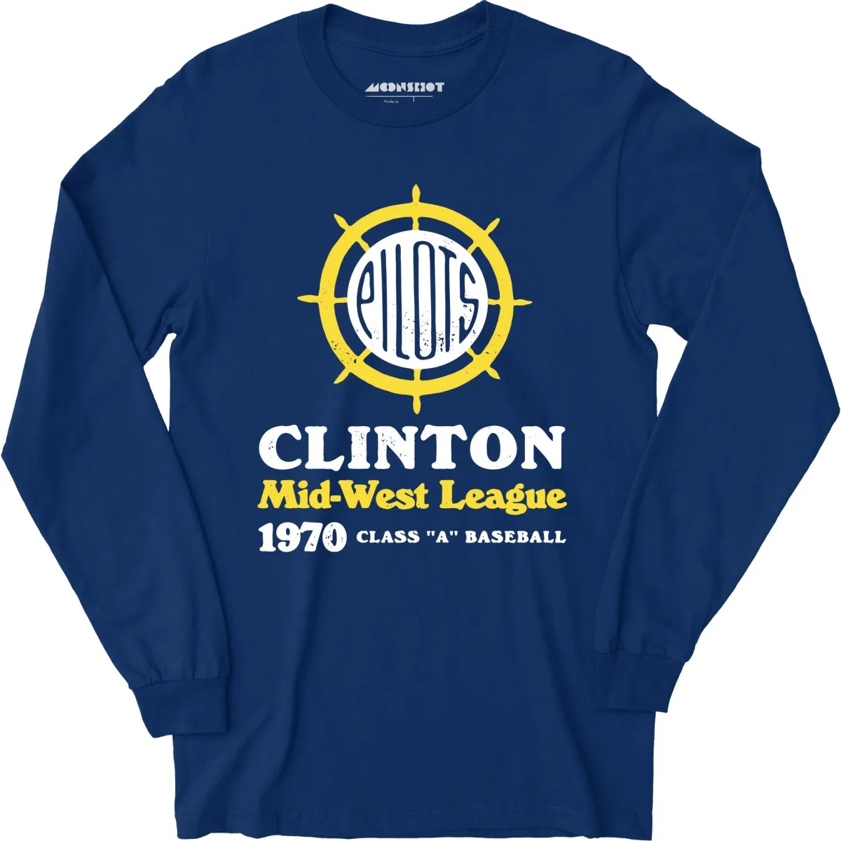 Clinton Pilots - Iowa - Vintage Defunct Baseball Teams - Long Sleeve T-Shirt