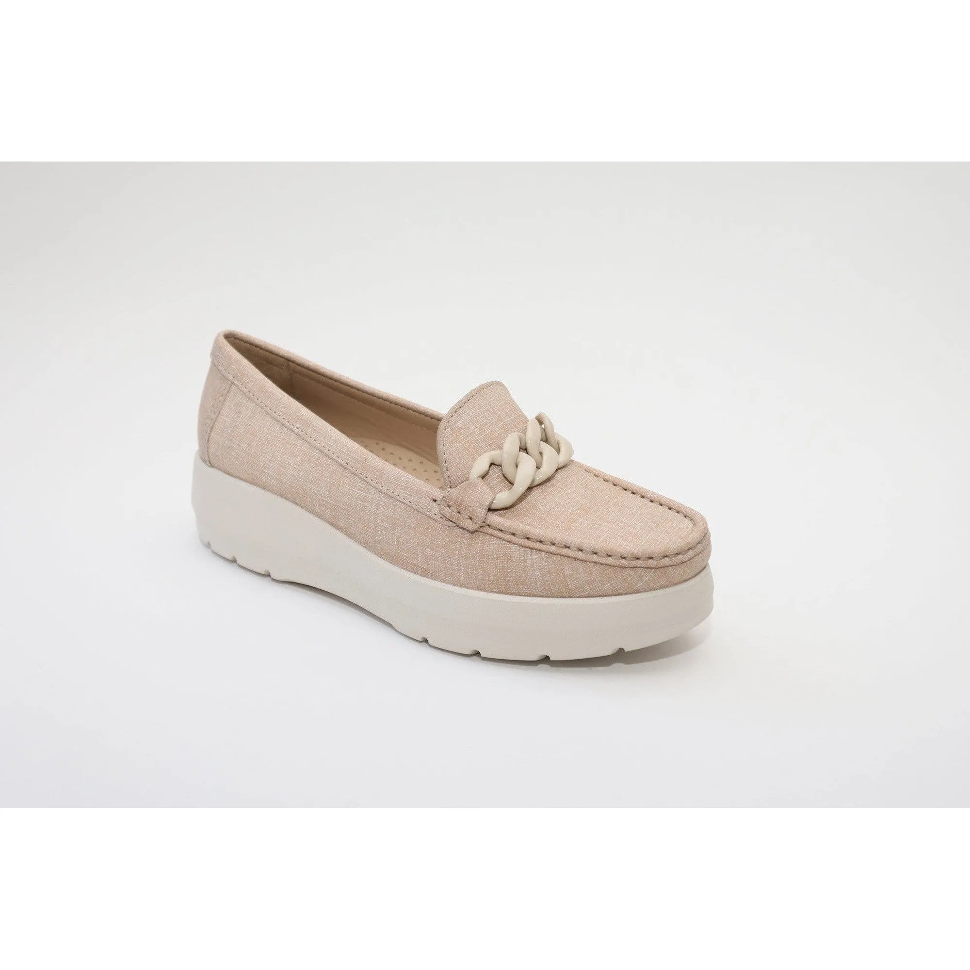 Elevate Your Sole 50606 Locanda Ladies Nude Leather Loafers