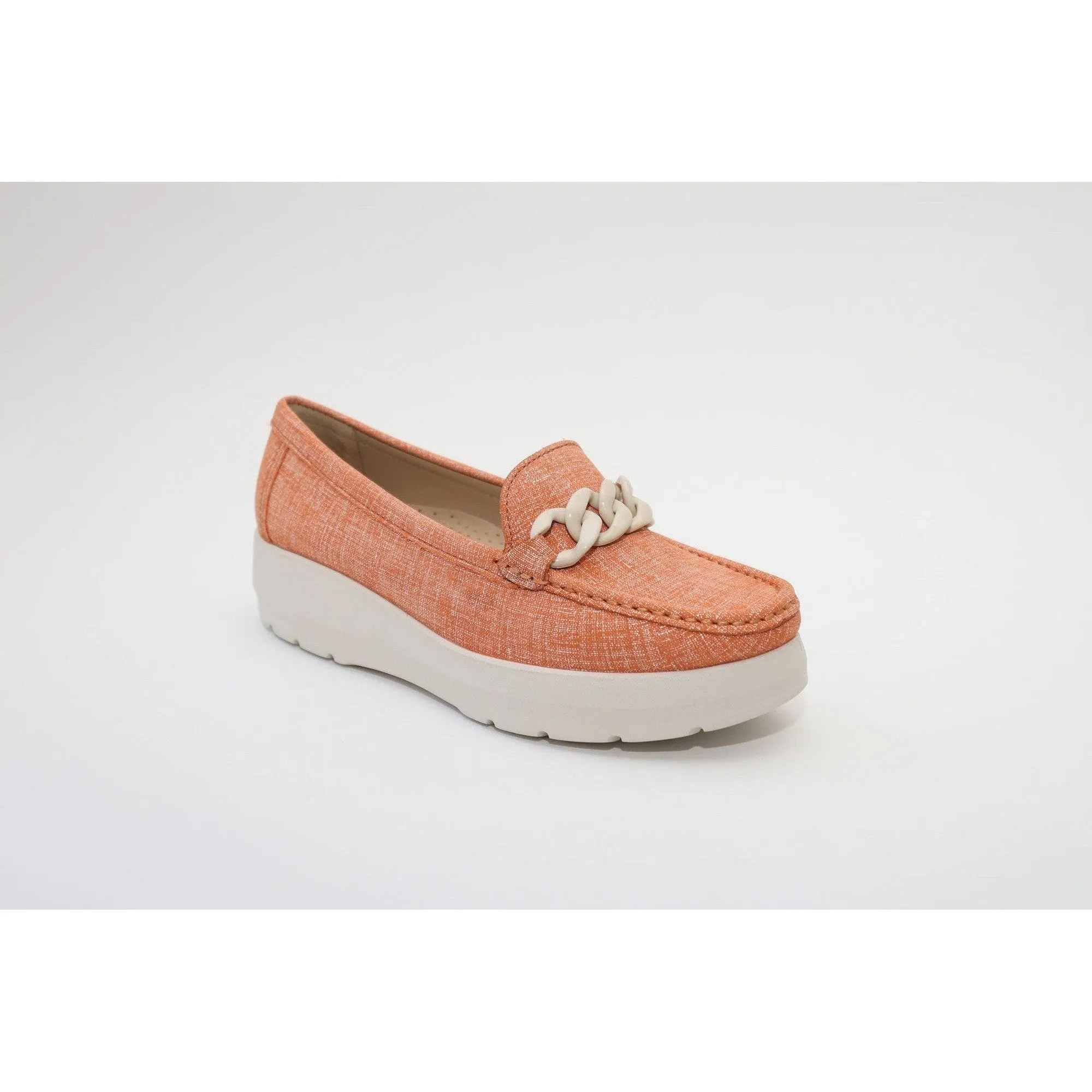 Elevate Your Sole 50606 Locanda Ladies Orange Leather Loafers