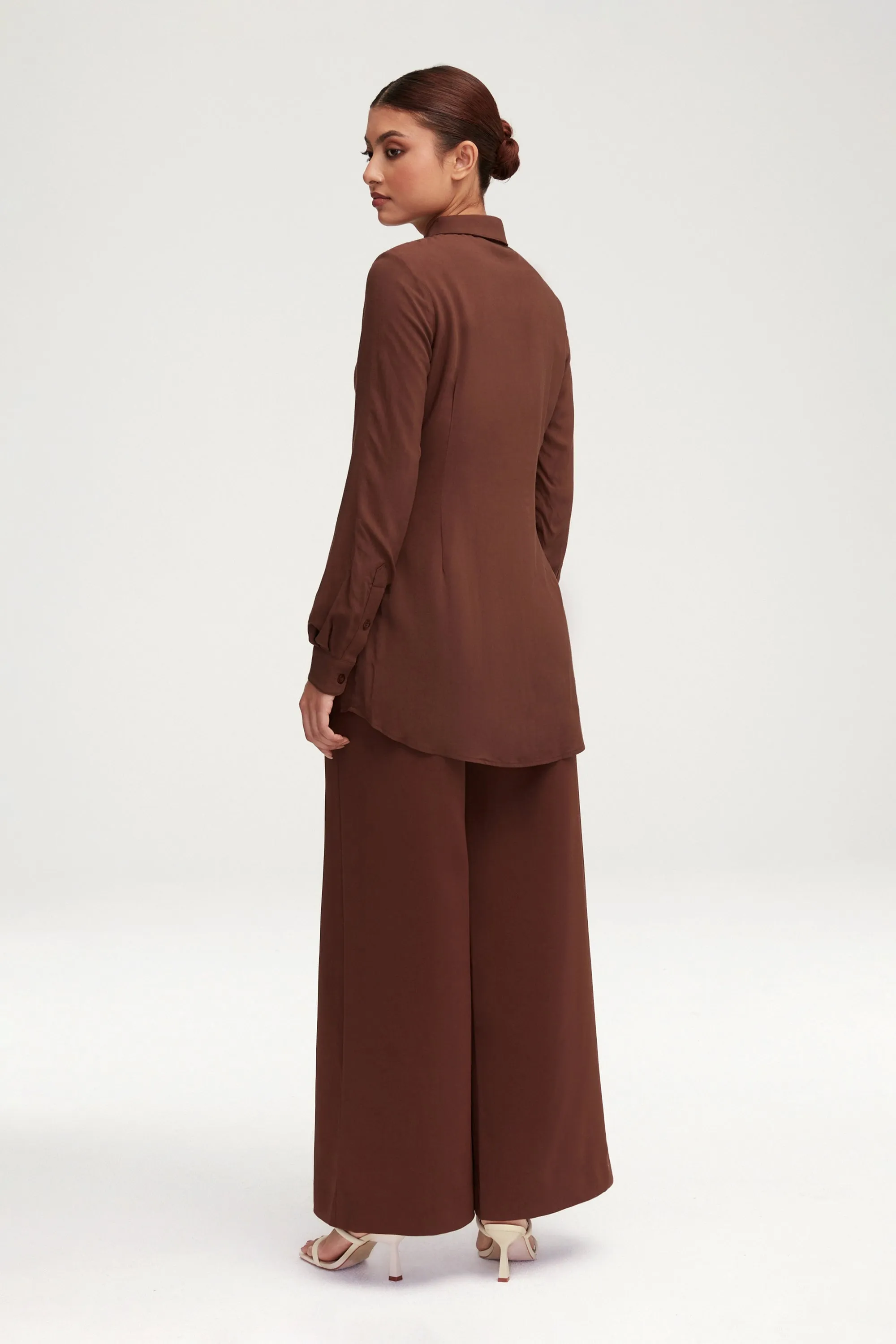 Essential Ultra Wide Leg Pants - Dark Brown