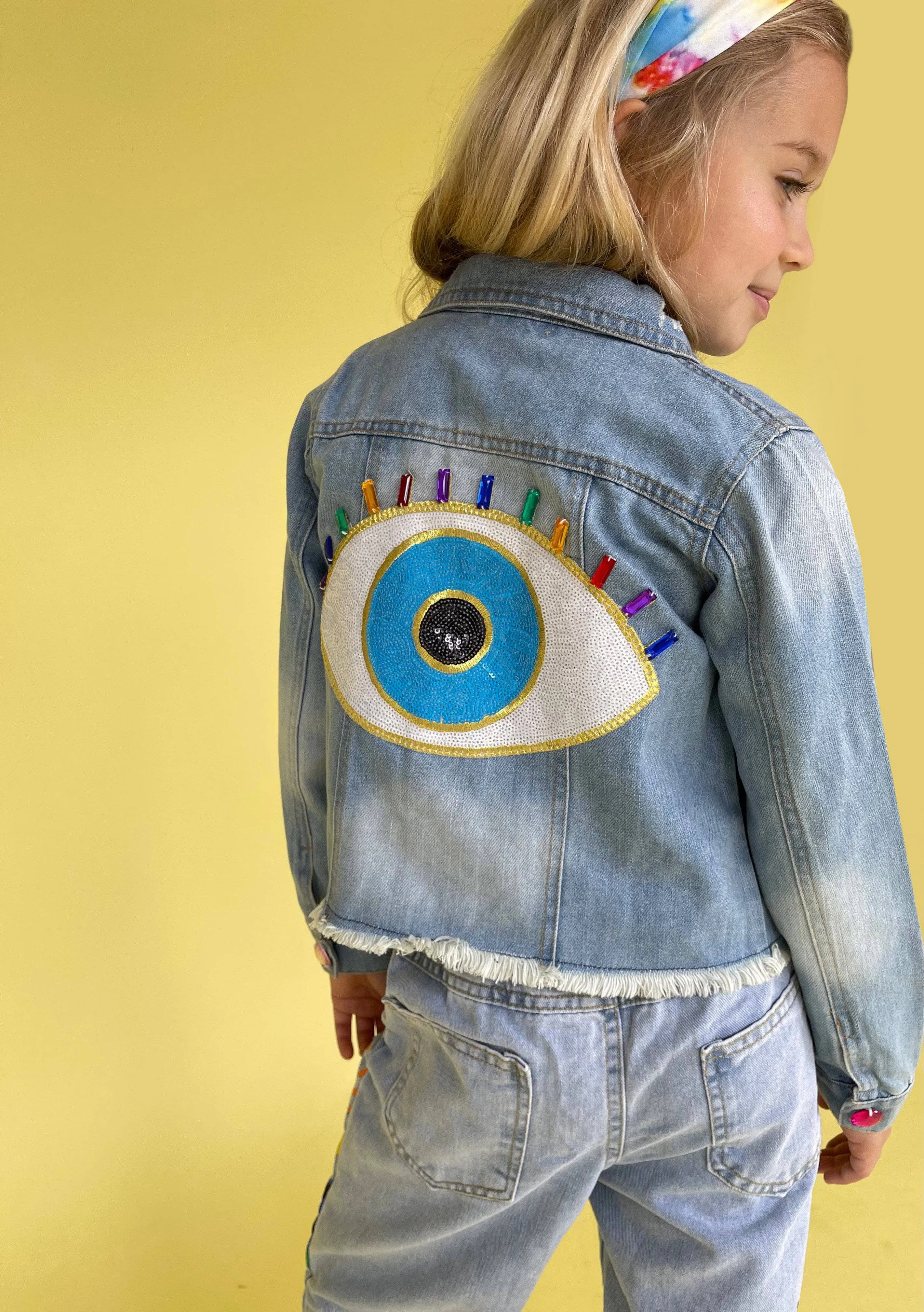 Evil Eye Gem Denim