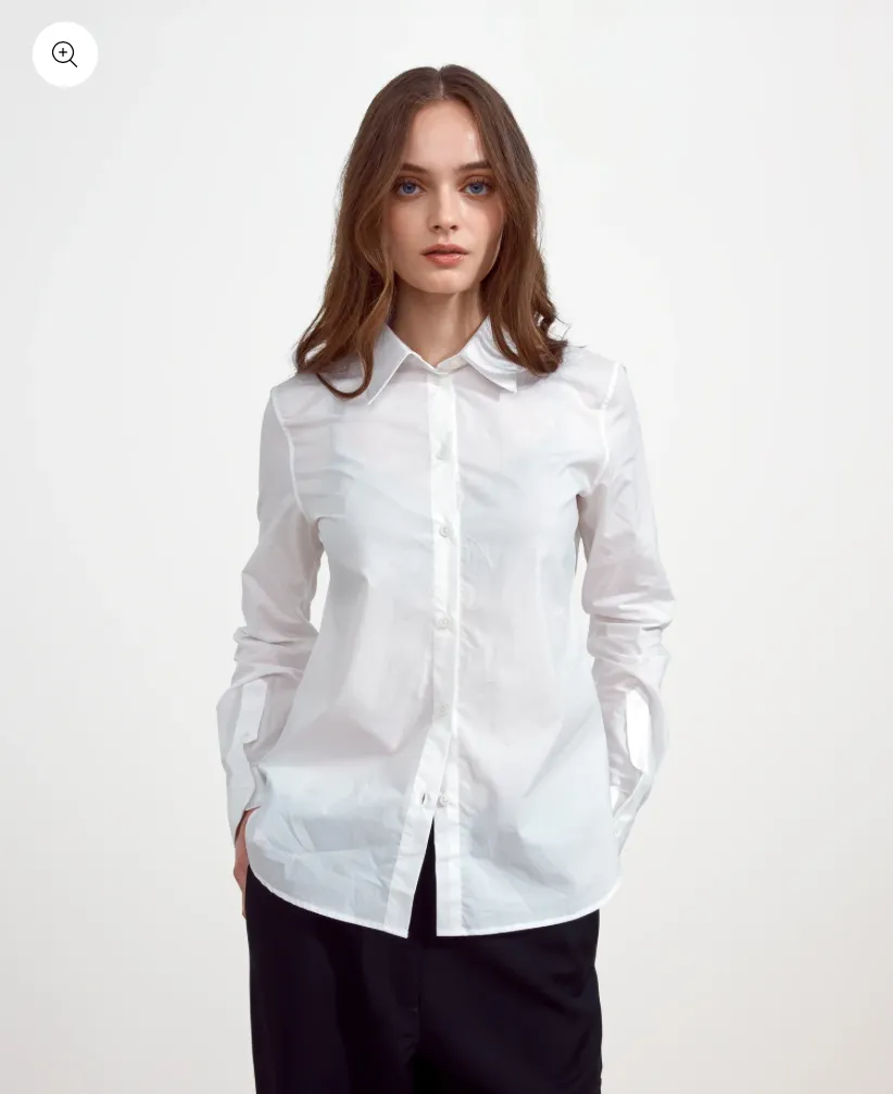 Fitted Collared Shirt in Bright White