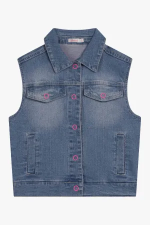 Girls Vest Billieblush Denim Heart