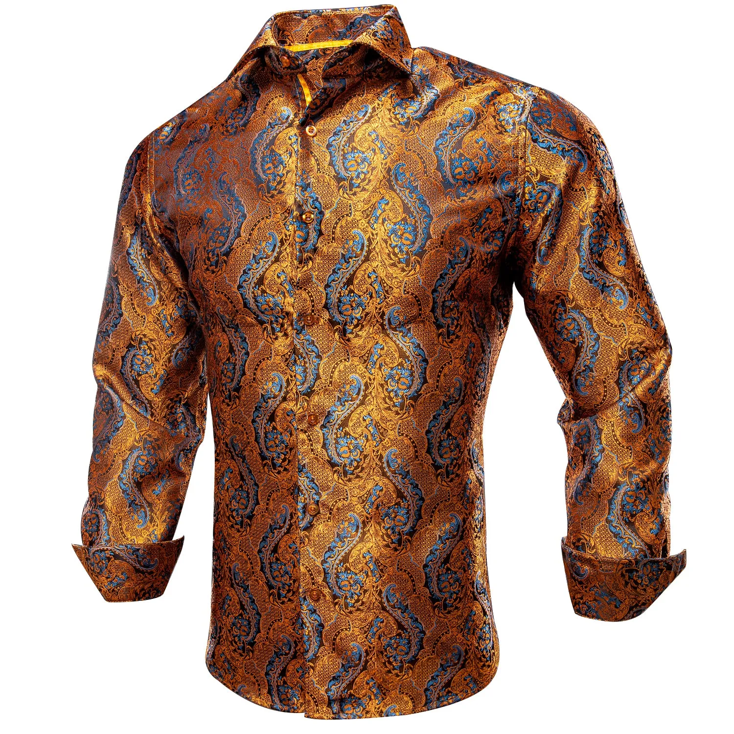 Gold Brown Paisley Shirt