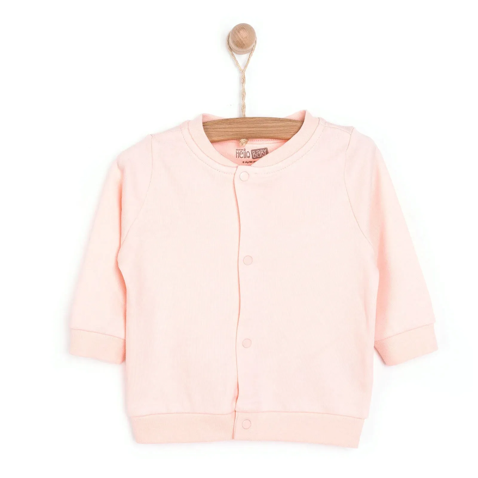 HelloBaby Basic Rib Cardigan - Light Pink