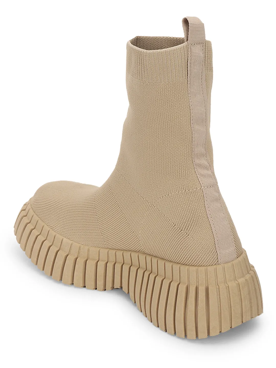 Khaki Knitted High-End-Fashion Stylish Ankle Boots (TC-RS3671-KHA)