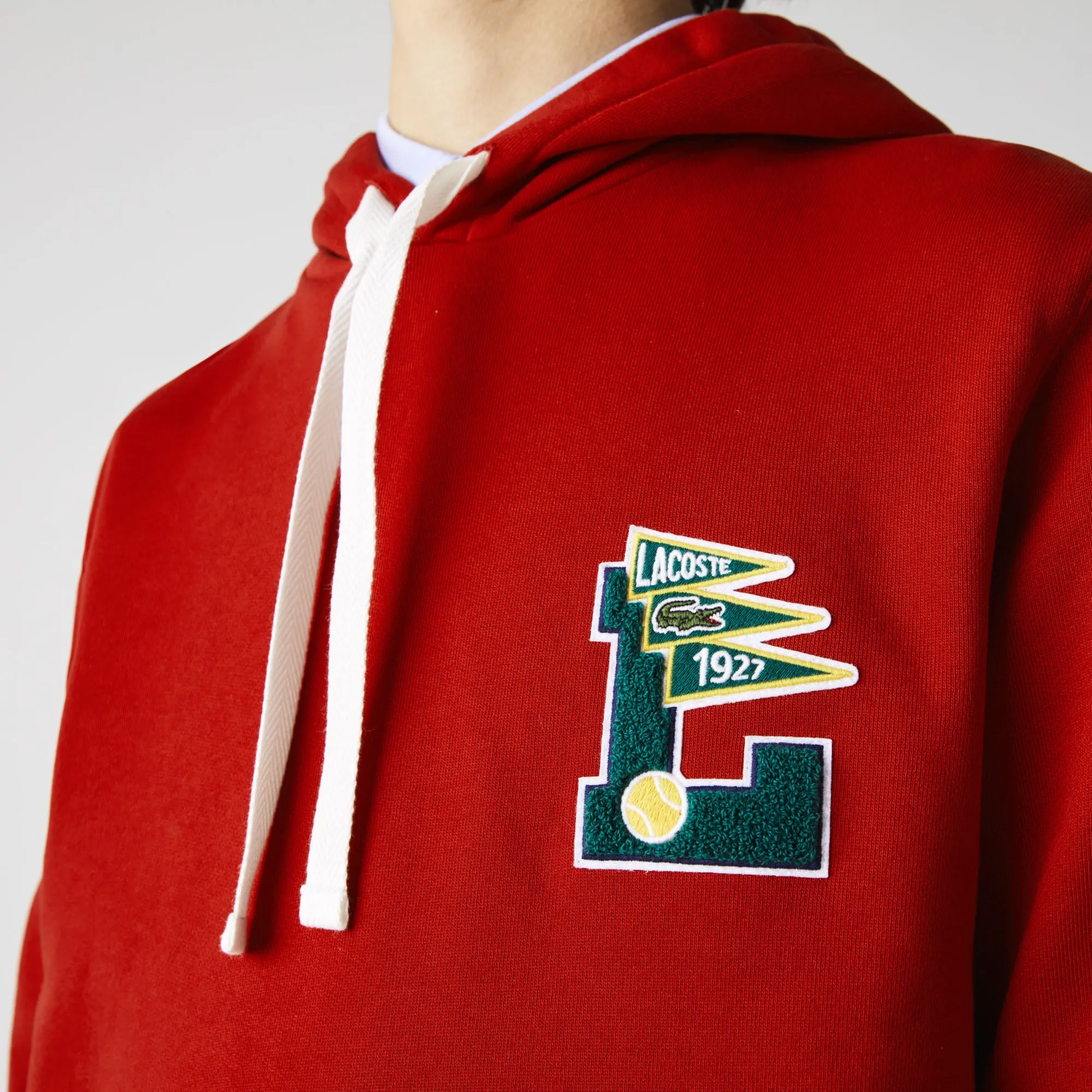 Lacoste Men’s Pennants L Badge Hooded Cotton Fleece Sweatshirt