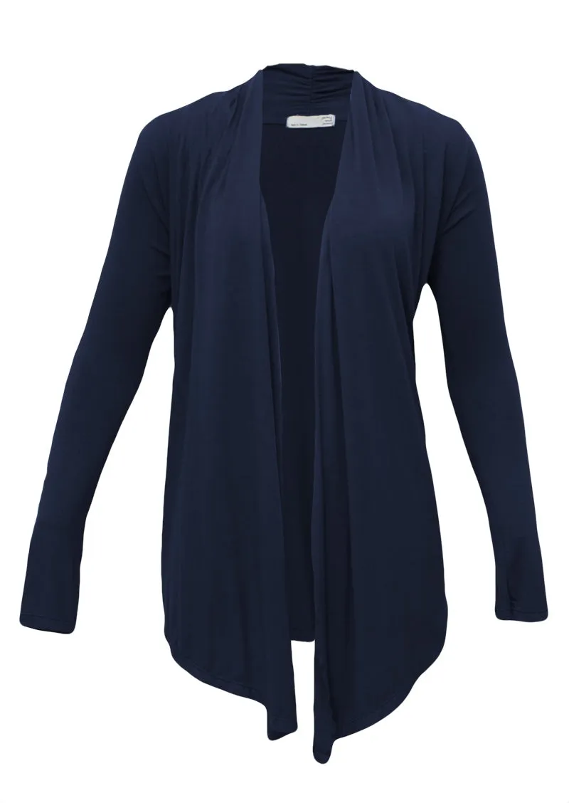 Long Sleeve Stretch Cardi Navy Blue