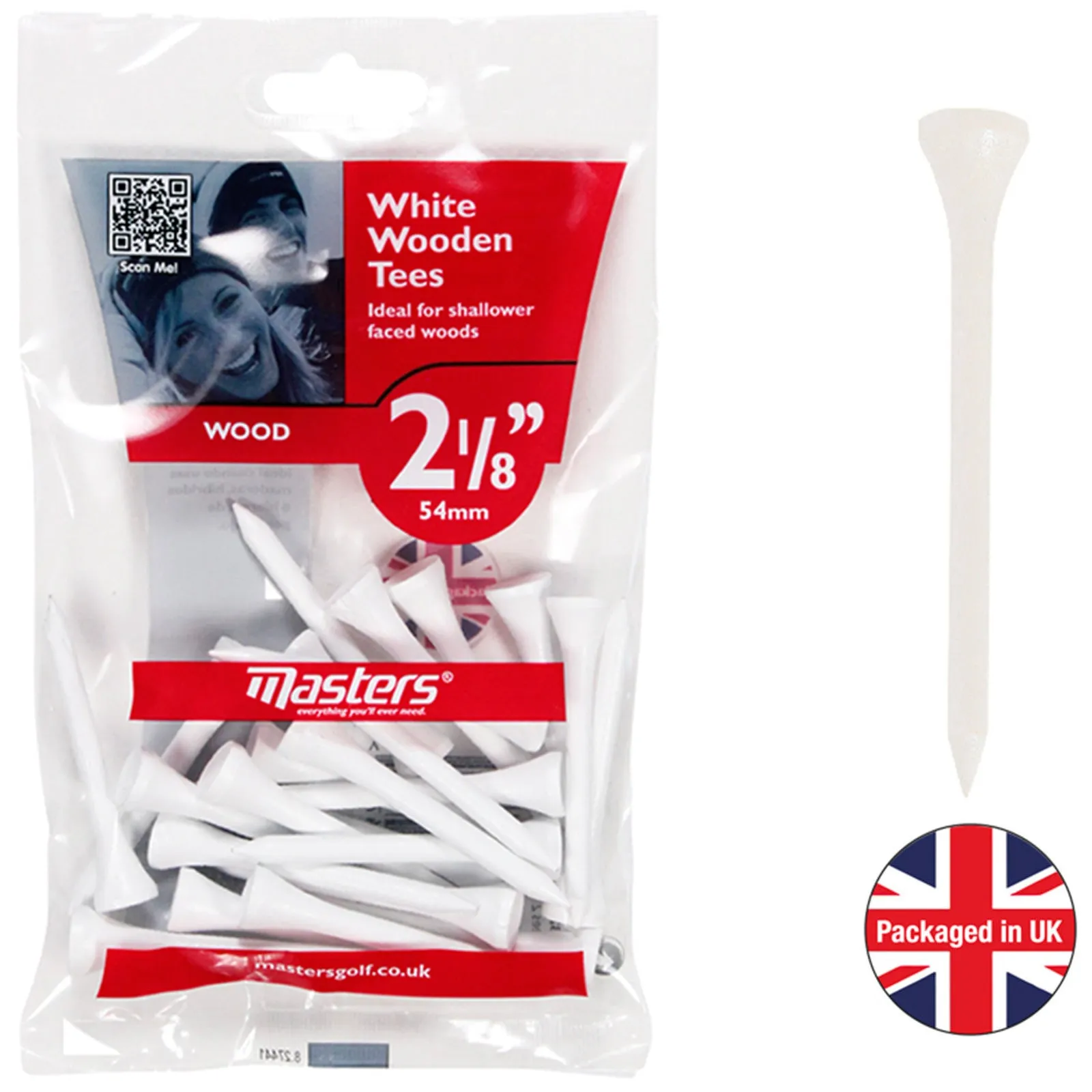 Masters White Wooden Tees