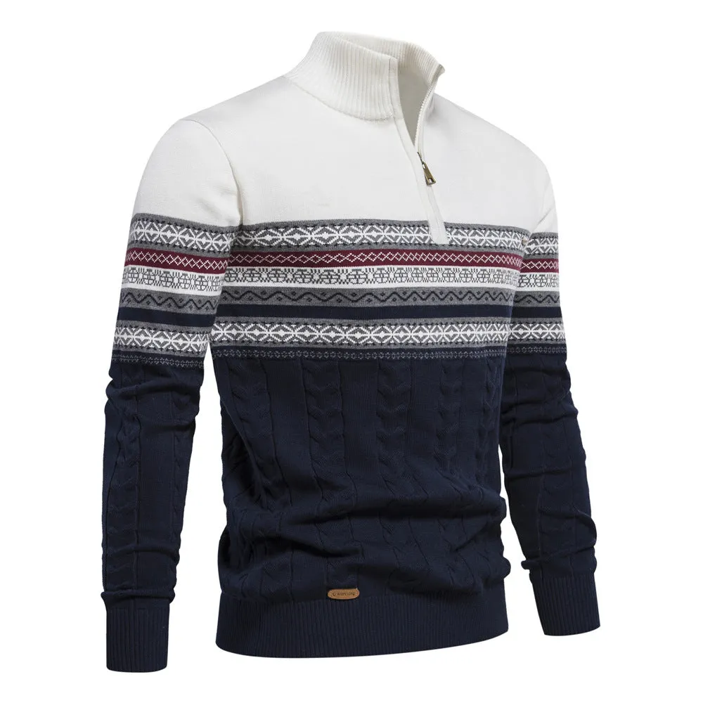 Men's Warm Winter Cotton Sweaters Ethnic Patterns Casual Sweater | M316