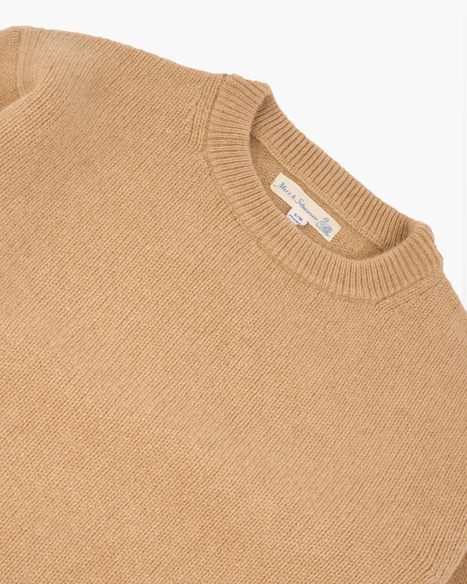 Merz B Schwanen Good Basics LOCC01 Merino Wool & Cashmere Relaxed Pullover - Toffee