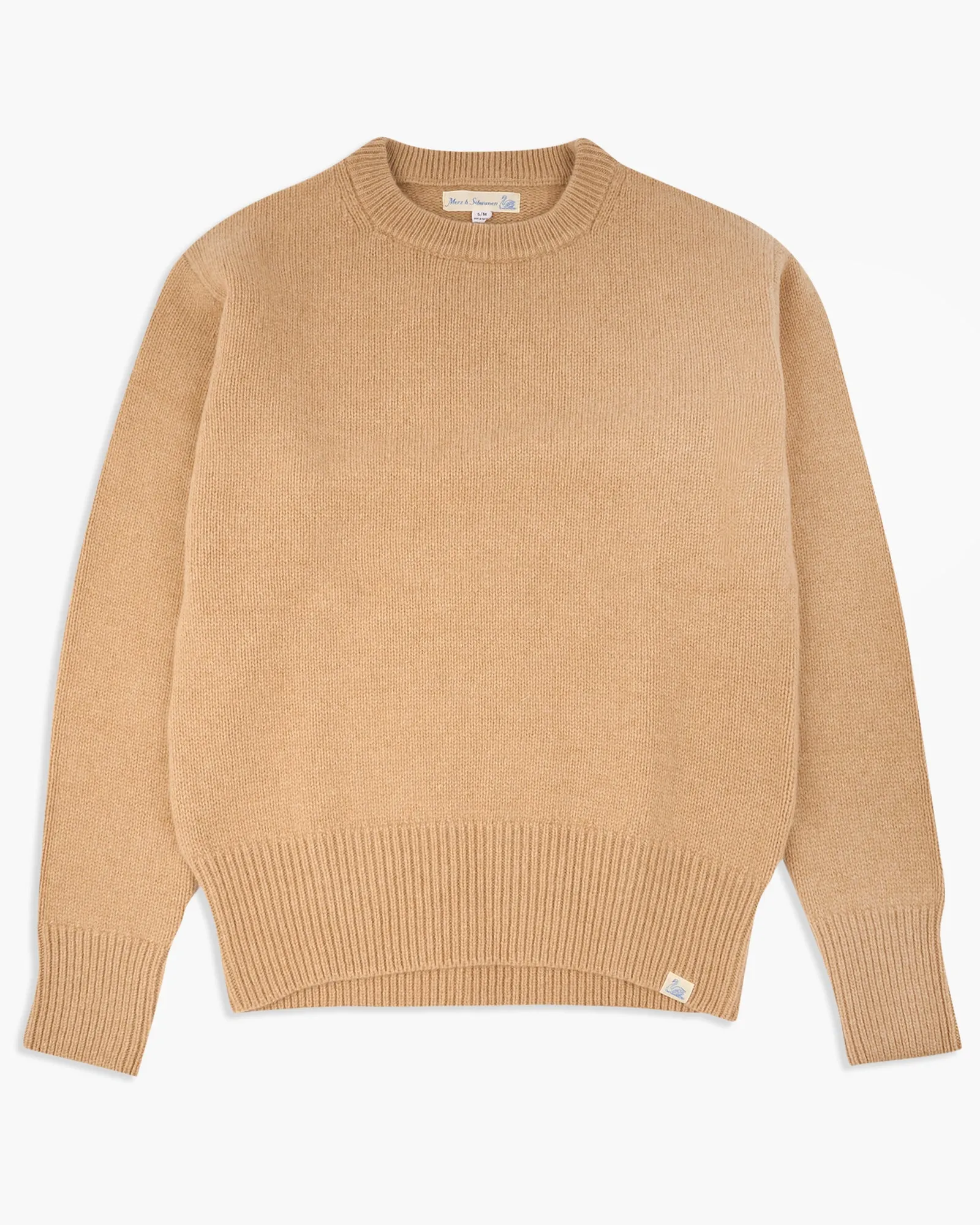 Merz B Schwanen Good Basics LOCC01 Merino Wool & Cashmere Relaxed Pullover - Toffee