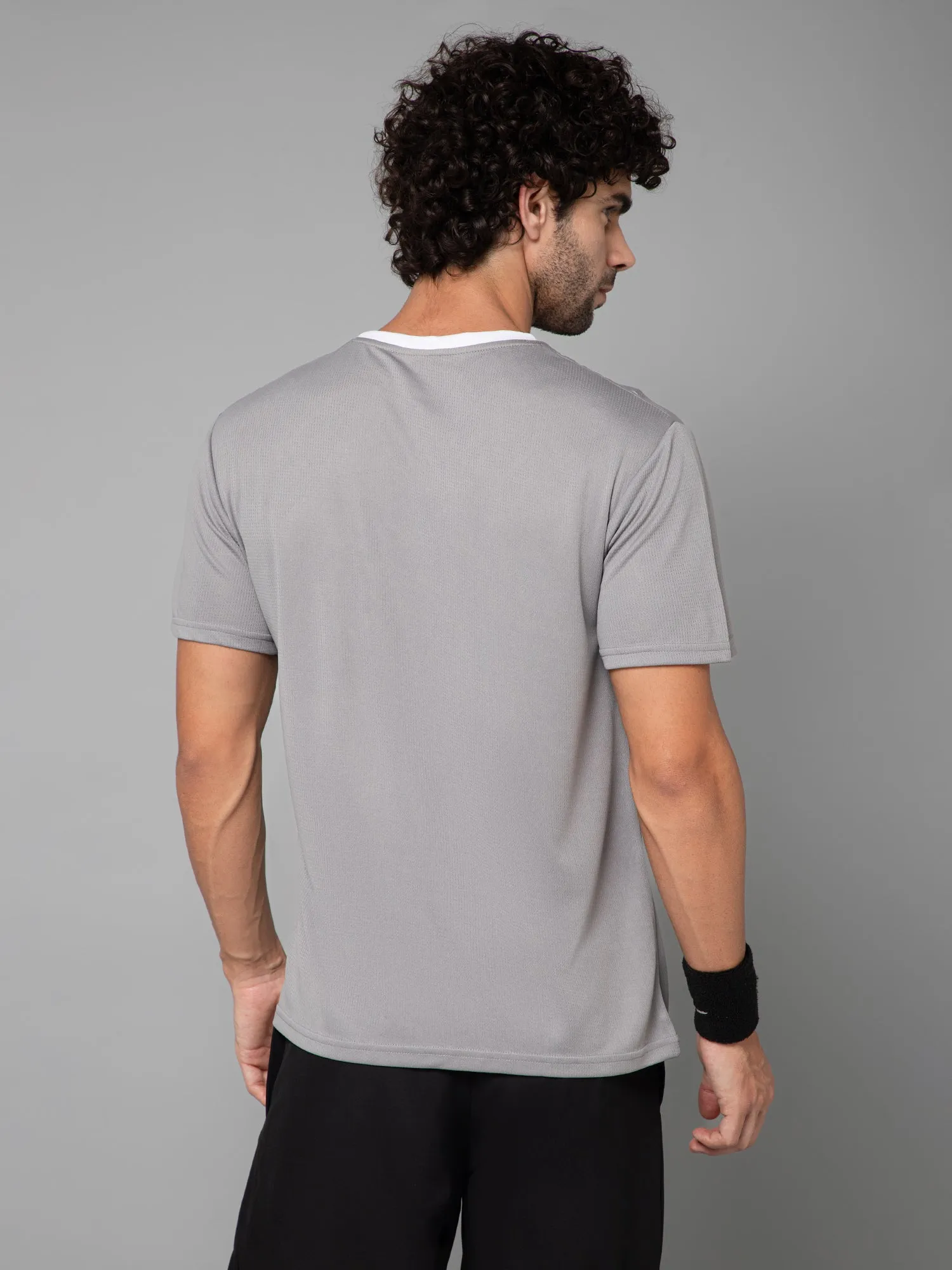 MINIMAL BUZZ STRENGTH MESH BASIC T-SHIRT-LIGHT GREY