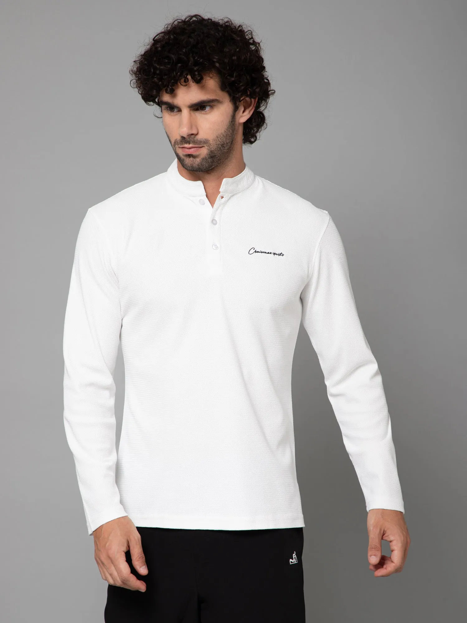 MINIMAL BUZZ THE HENLEY T-SHIRT-WHITE