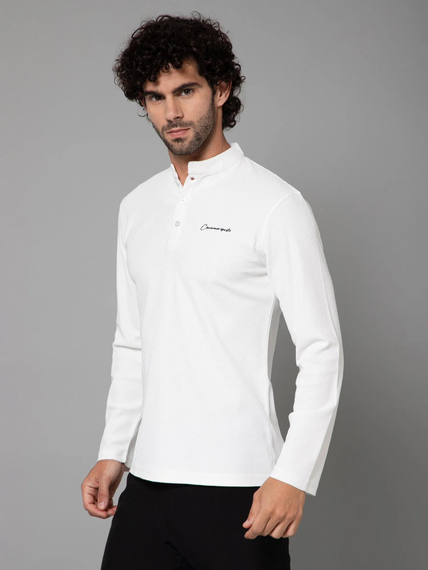 MINIMAL BUZZ THE HENLEY T-SHIRT-WHITE