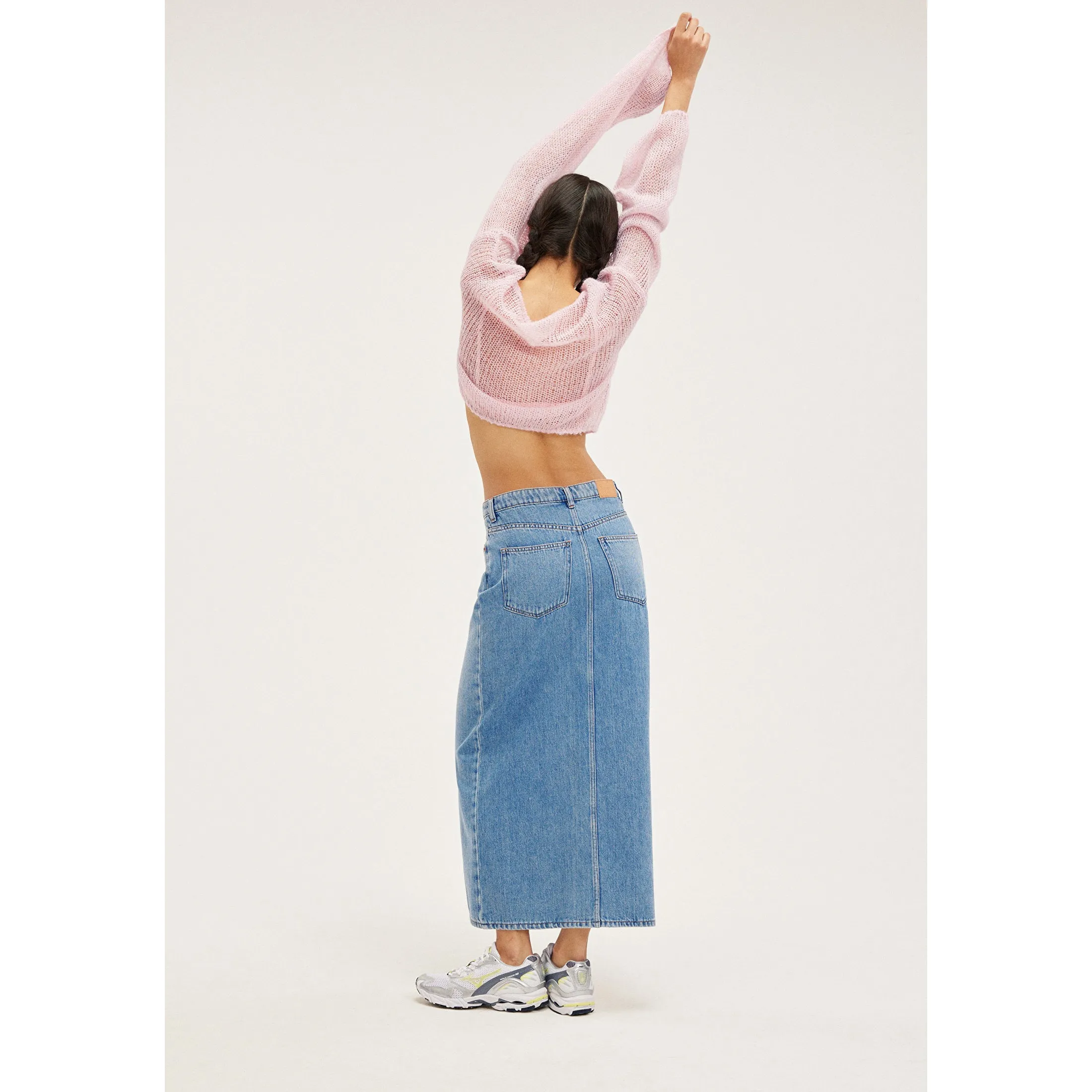 Monki Midi Denim Skirt, Blue