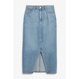 Monki Midi Denim Skirt, Blue