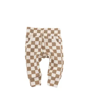 original jogger - taupe checkerboard