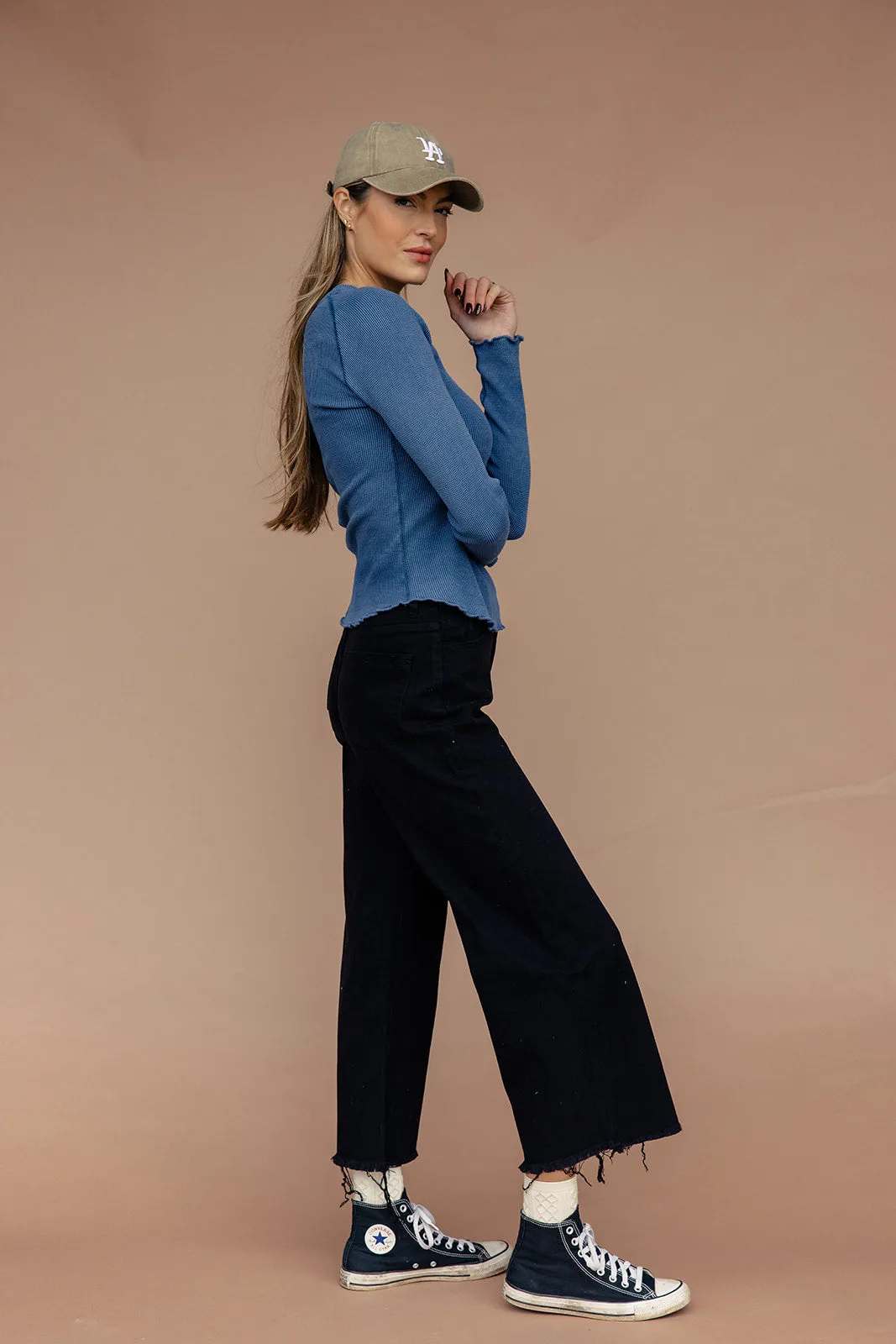 Oscar High Rise Crop Wide Leg Pants