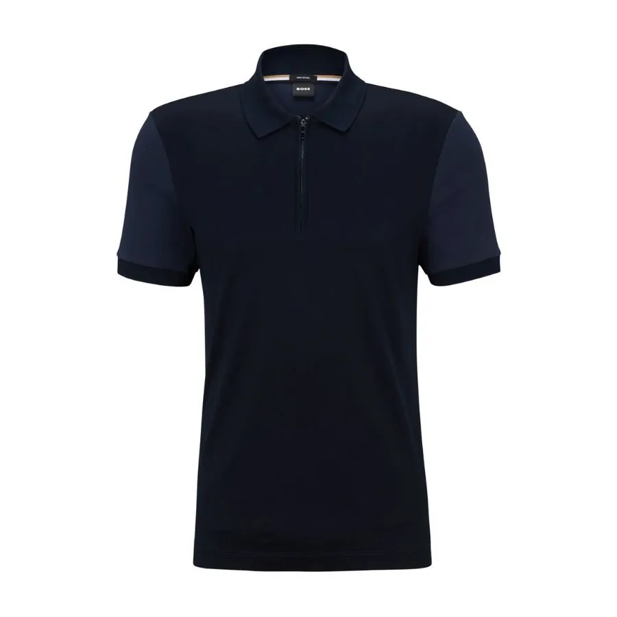 Polston Slim Fit Cotton Zip Neck Polo 50500332