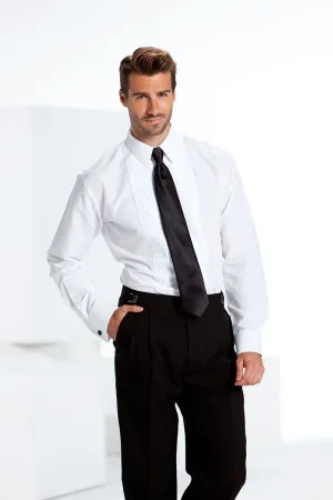 "Gianni" White Laydown Tuxedo Shirt