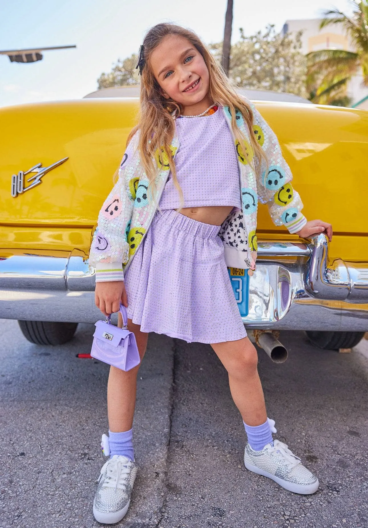 Rainbow Emoji Sequin Bomber