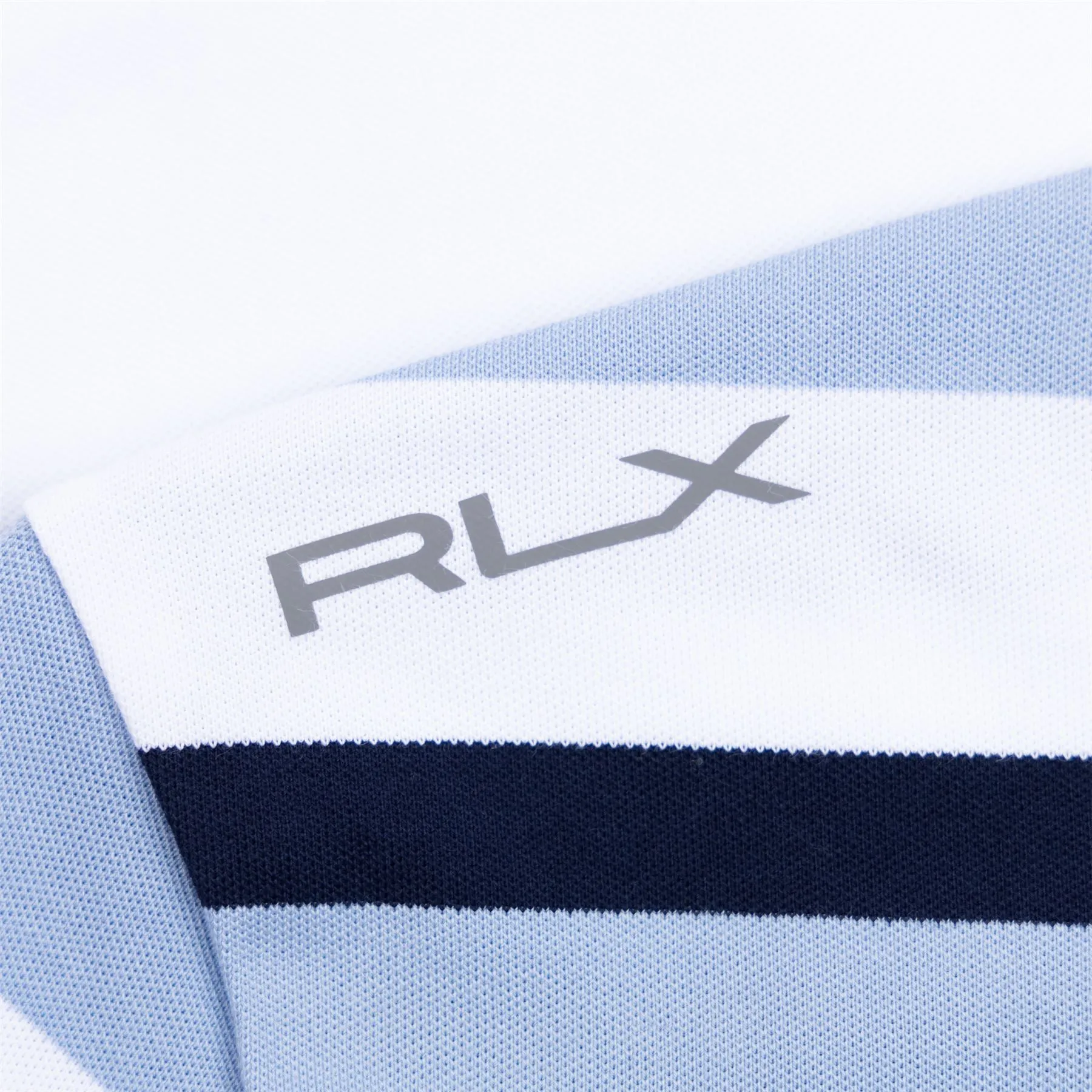 RLX Tailored Fit Performance Pique Stripe Polo Estate Blue - AW24