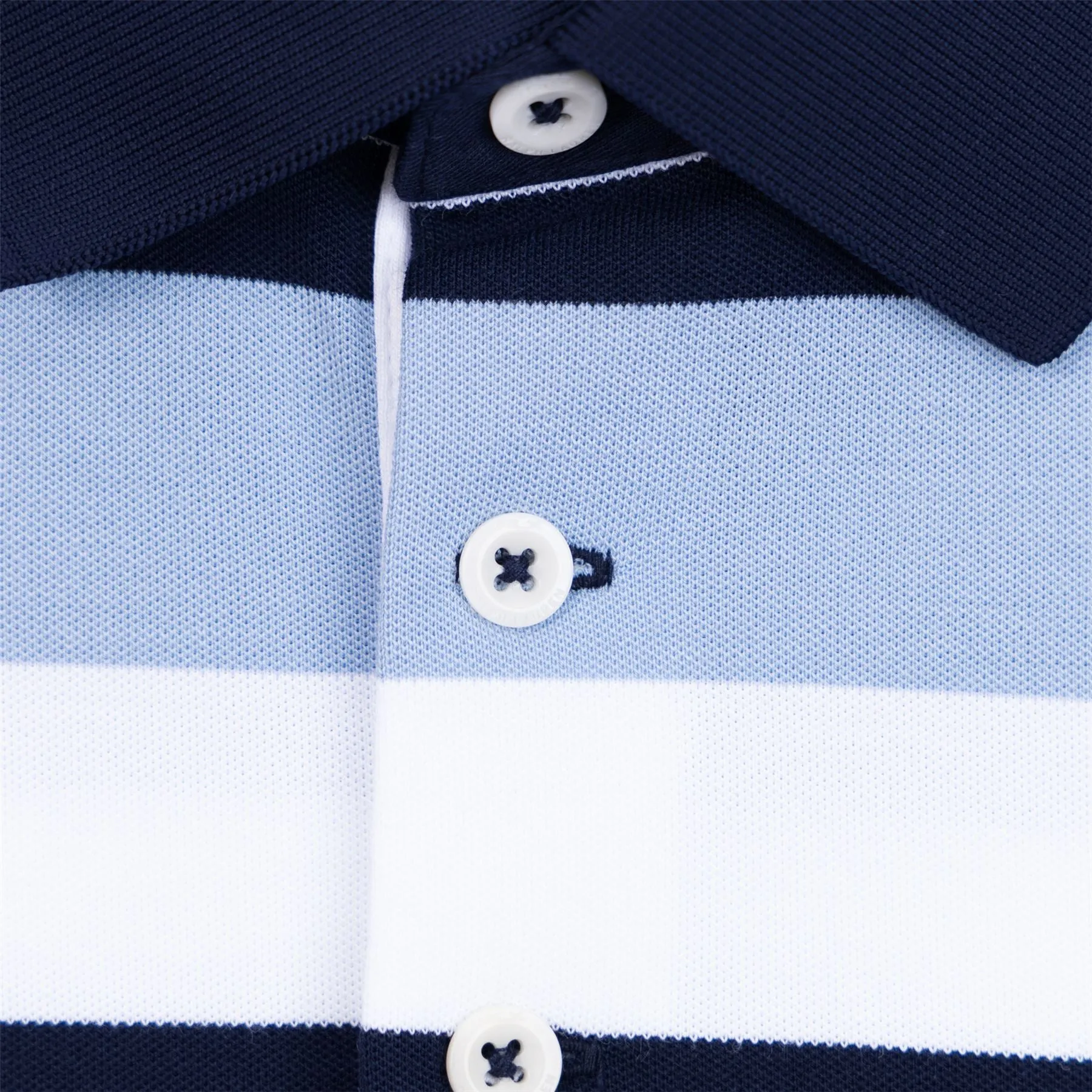 RLX Tailored Fit Performance Pique Stripe Polo Estate Blue - AW24