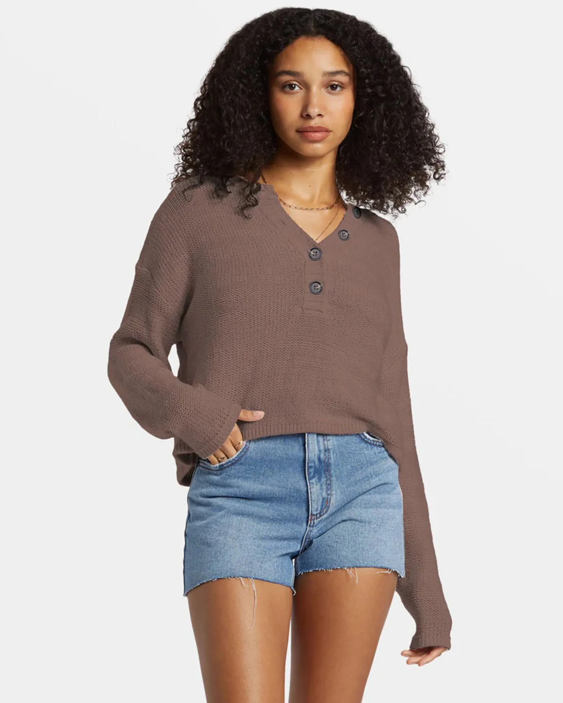 Shallow Waters Henley Sweater