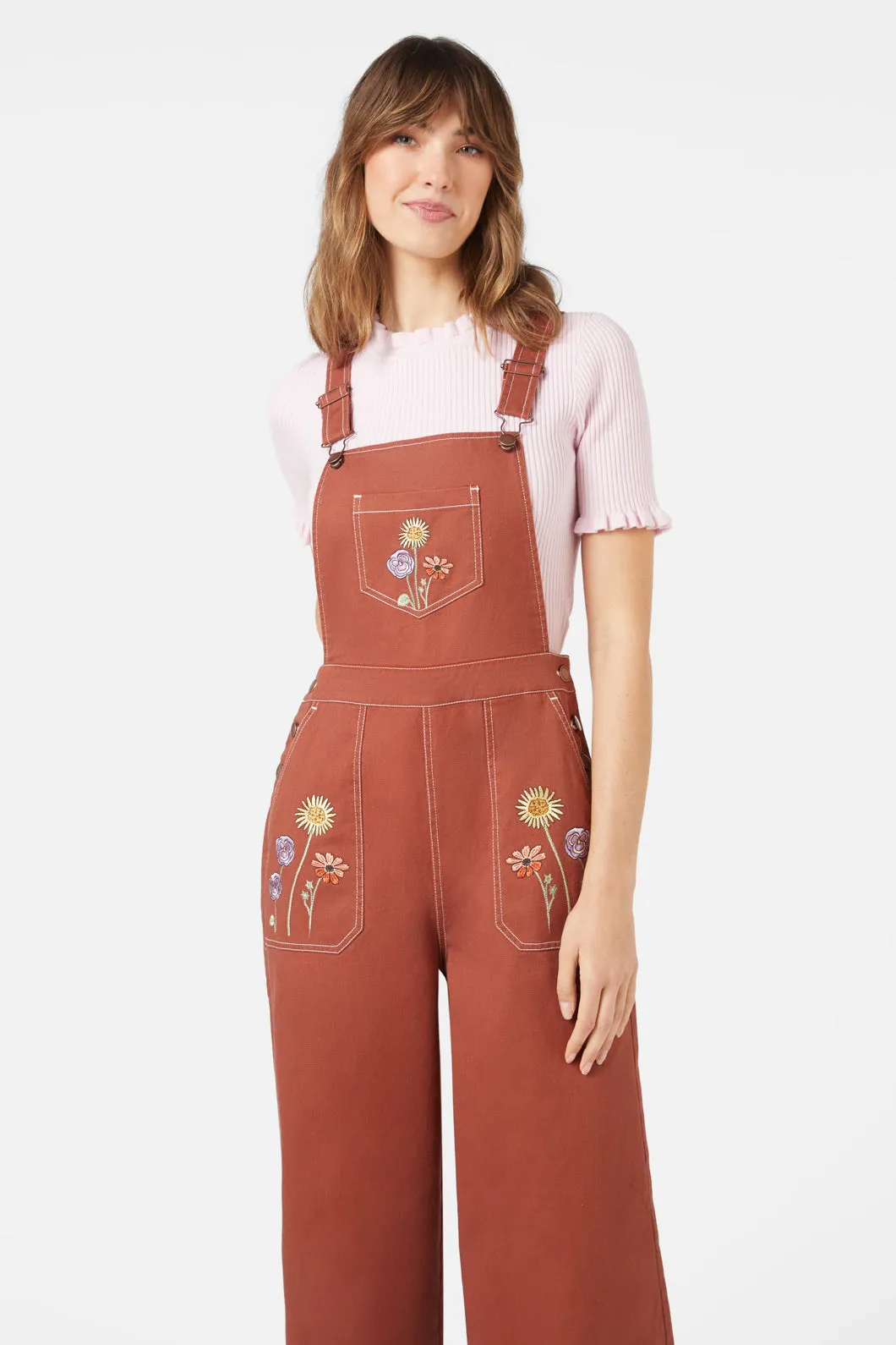 Spring Time Embroidered Overall