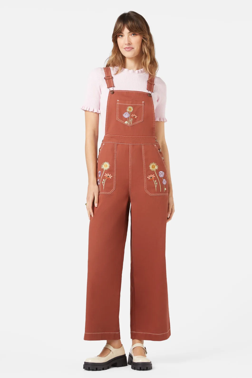 Spring Time Embroidered Overall