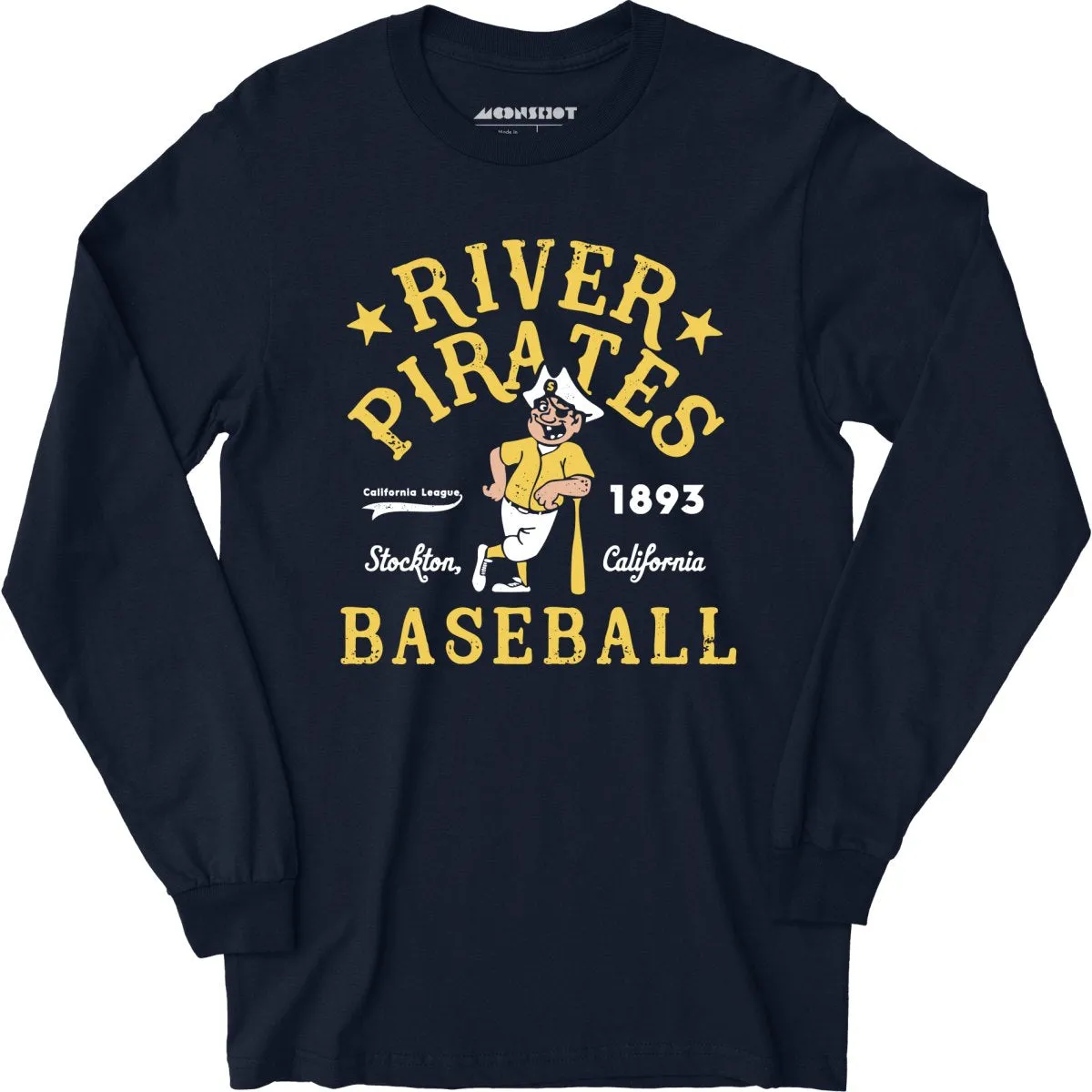 Stockton River Pirates - California - Vintage Defunct Baseball Teams - Long Sleeve T-Shirt