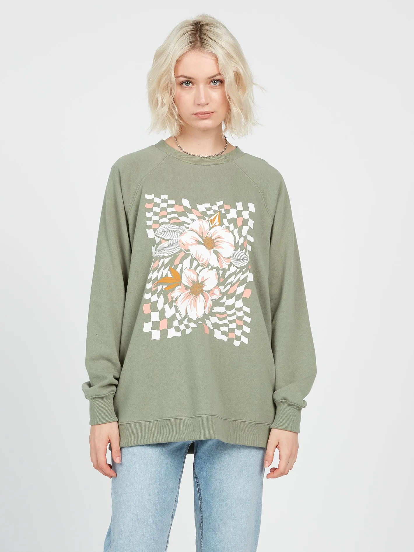 Stone Magic Boyfriend Sweatshirt - Light Army