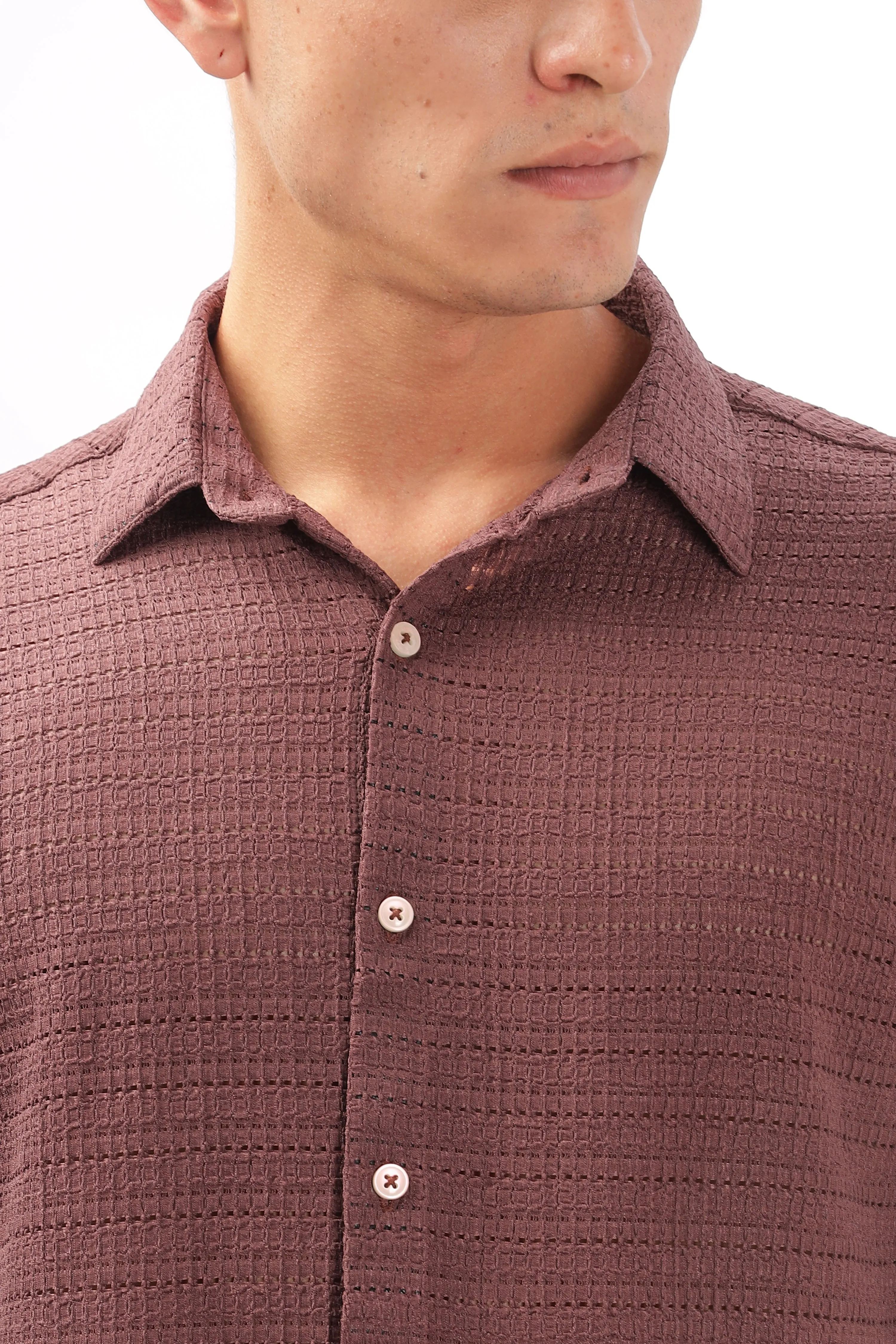 Textured Maroon Shirt