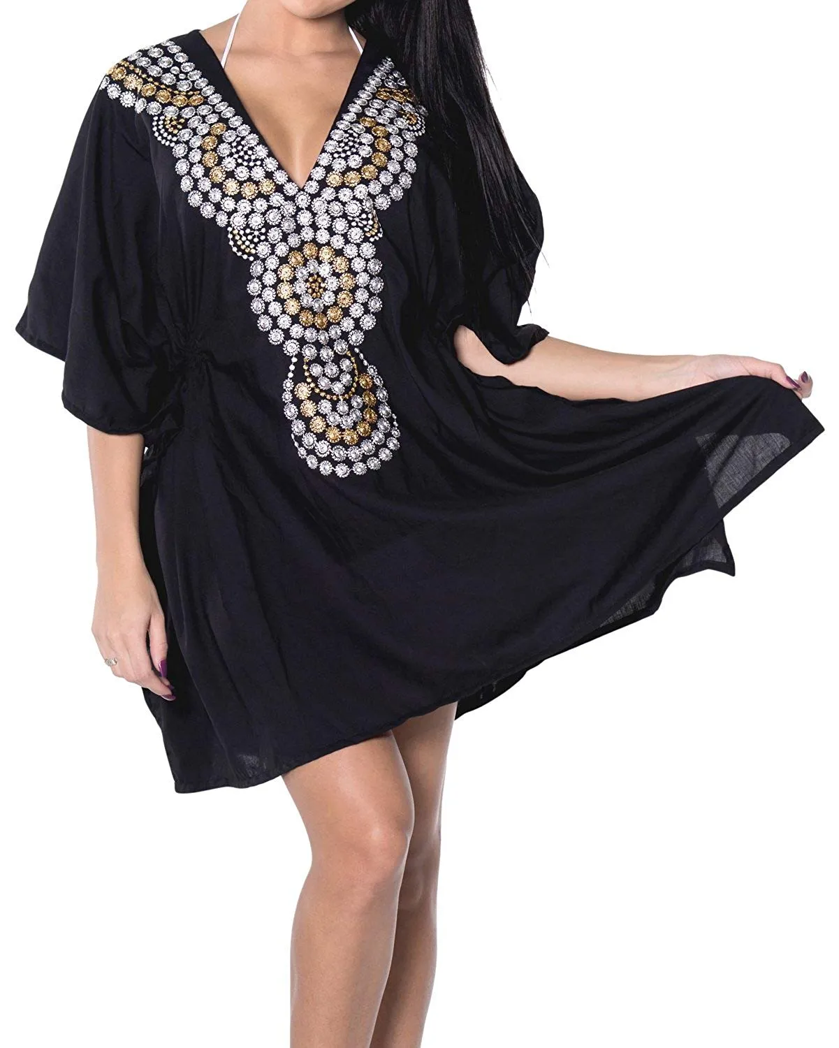 Tunic Top Rayon Swimsuit Bikini Cover up Swimwear Beach Women Dress Plus Ladies