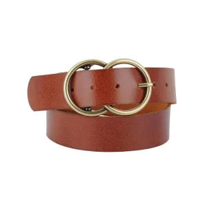 Wide Circle Buckle Belt | Tan