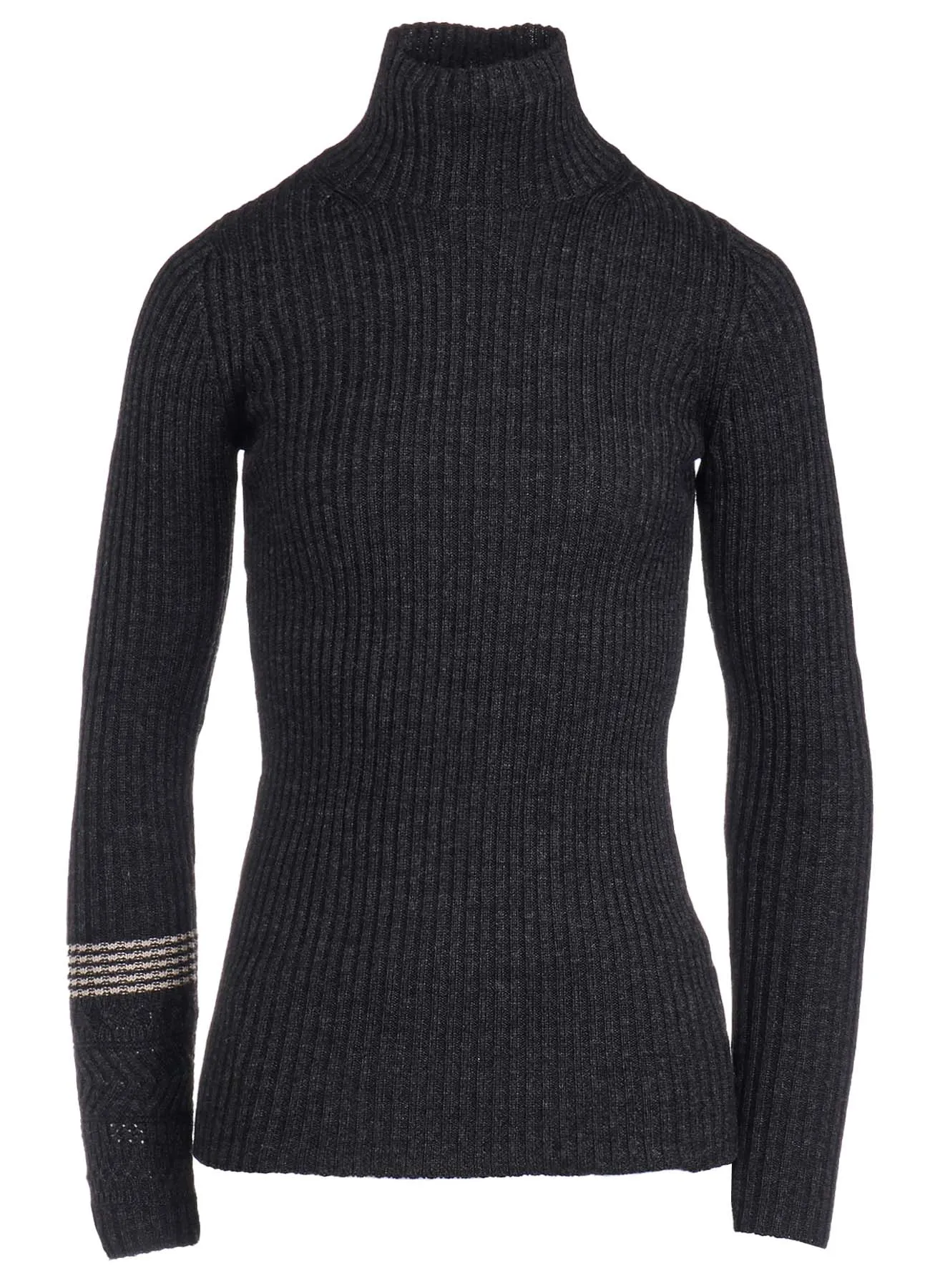 WOOL RIB HIGH NECK PULLOVER