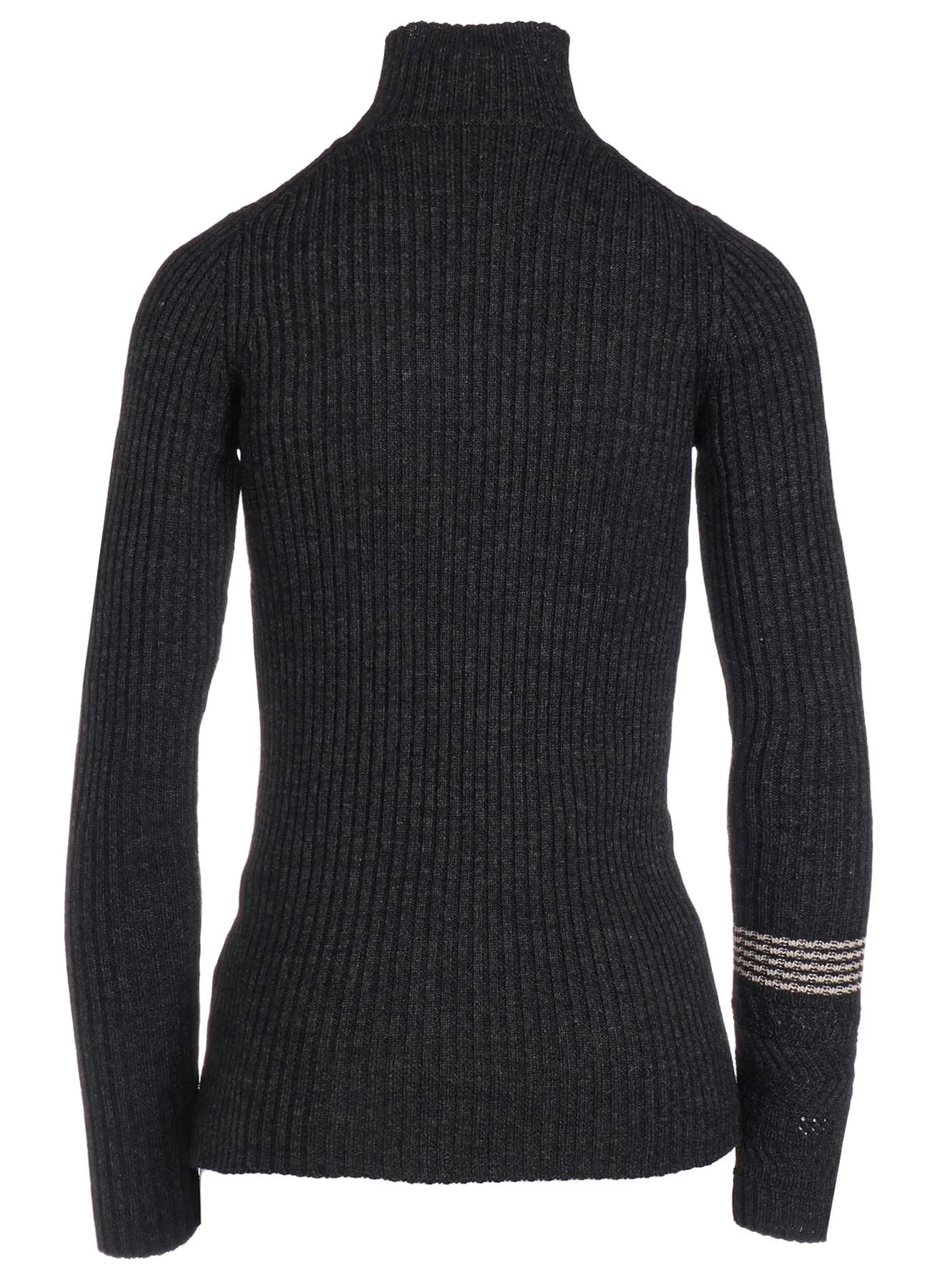 WOOL RIB HIGH NECK PULLOVER