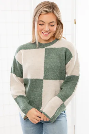 Z Supply Palm Green Rosi Block Sweater